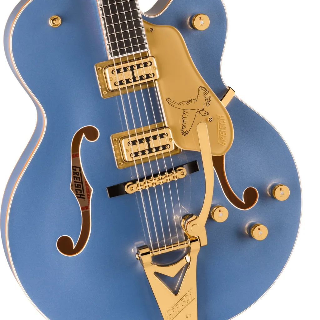 Gretsch Falcon Hollow Body Ebony Fingerboard with String Thru Bigsby and Gold Hardware - Cerulean Smoke