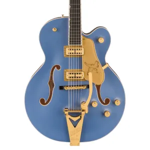 Gretsch Falcon Hollow Body Ebony Fingerboard with String Thru Bigsby and Gold Hardware - Cerulean Smoke