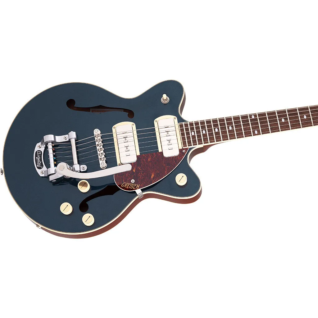 Gretsch - G2655T-P90 Streamliner Center Block Jr. Double-Cut P90 with Bigsby - Laurel Fingerboard - Two-Tone Midnight Sapphire and Vintage Mahogany Stain