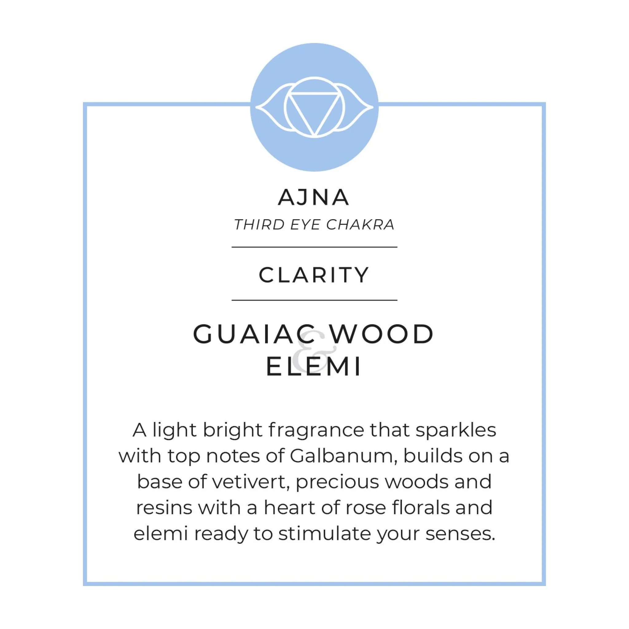 Guaiac Wood & Elmi Scented Candle | Clarity | Energies Collection