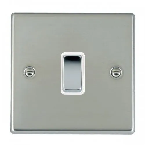 Hamilton 73DPBC-W 1 Gang 20AX Chrome Switch - Bright Steel and White Insert