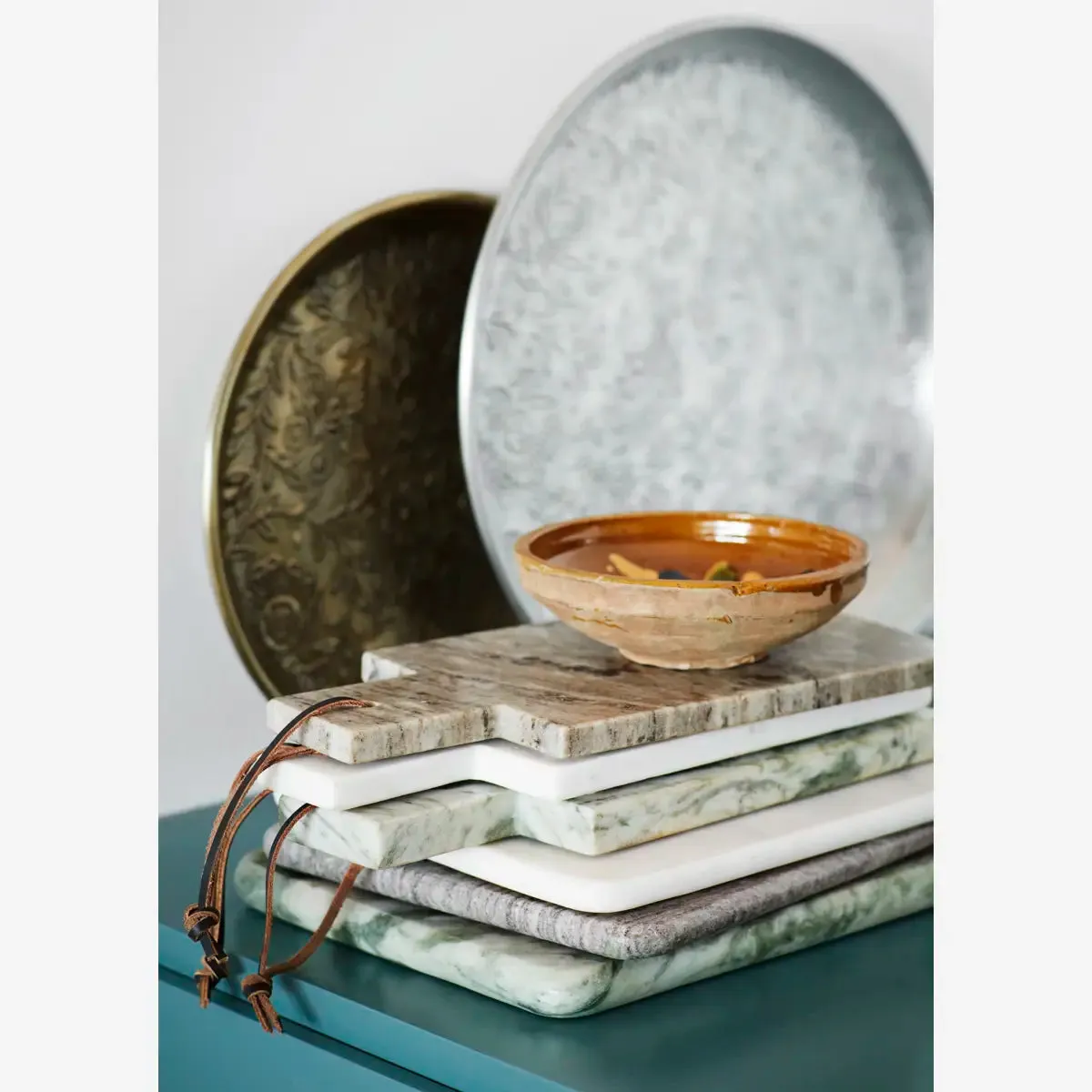 Hand Hammered Aluminium Tray - Silver Small
