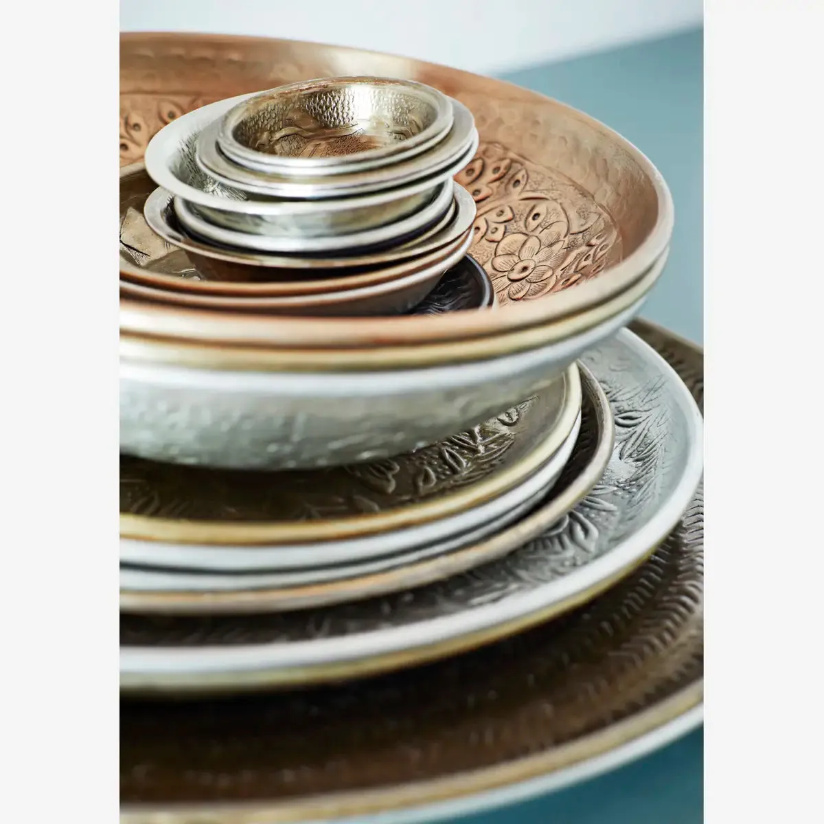 Hand Hammered Aluminium Tray - Silver Small