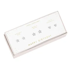 'Happy Birthday' Celebration Earring Set | Silver Plated | 3 Piece
