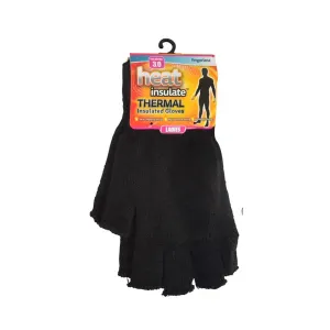 Heat Insulate, Ladies, Fingerless Gloves, Black