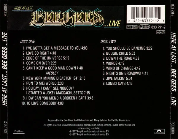 Here At Last Bee Gees Live