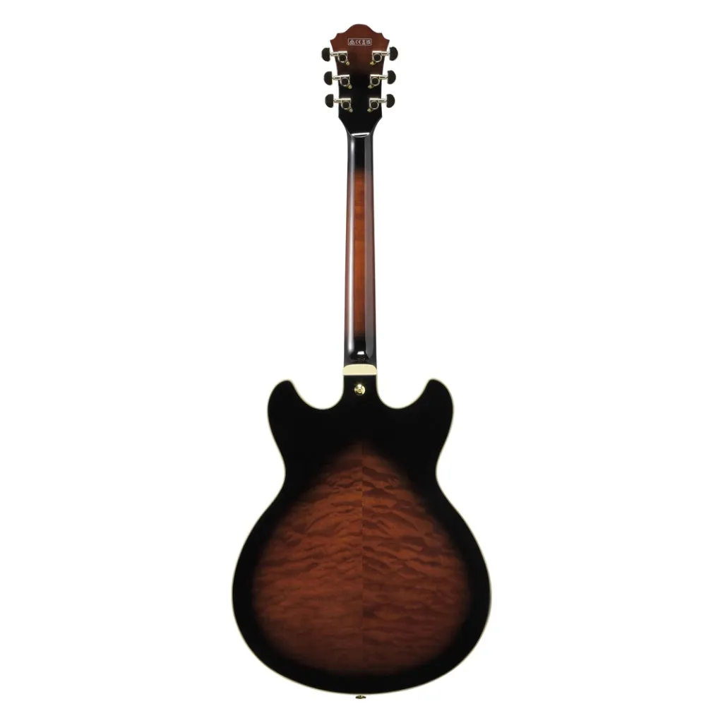 Ibanez AS93QMSP Quilted Maple Top Electric Guitar - Dark Brown Sunburst