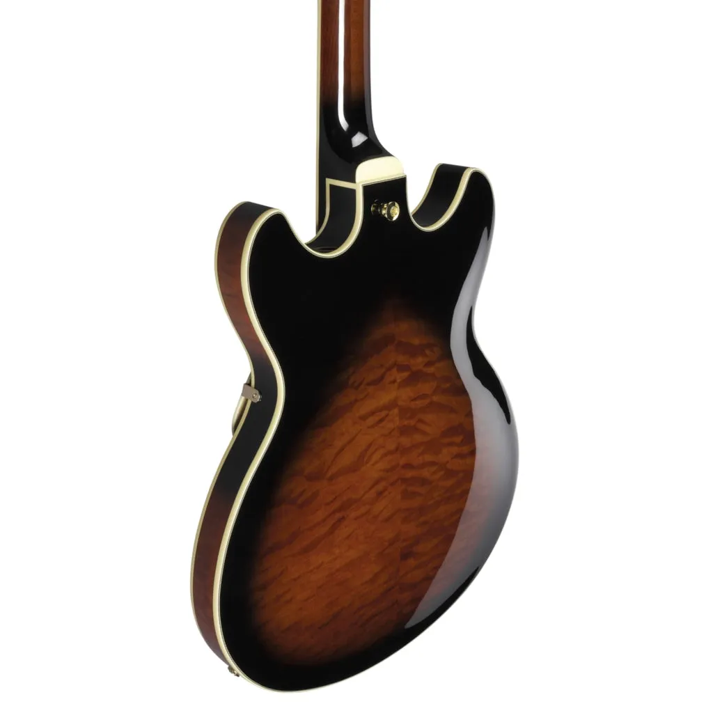 Ibanez AS93QMSP Quilted Maple Top Electric Guitar - Dark Brown Sunburst