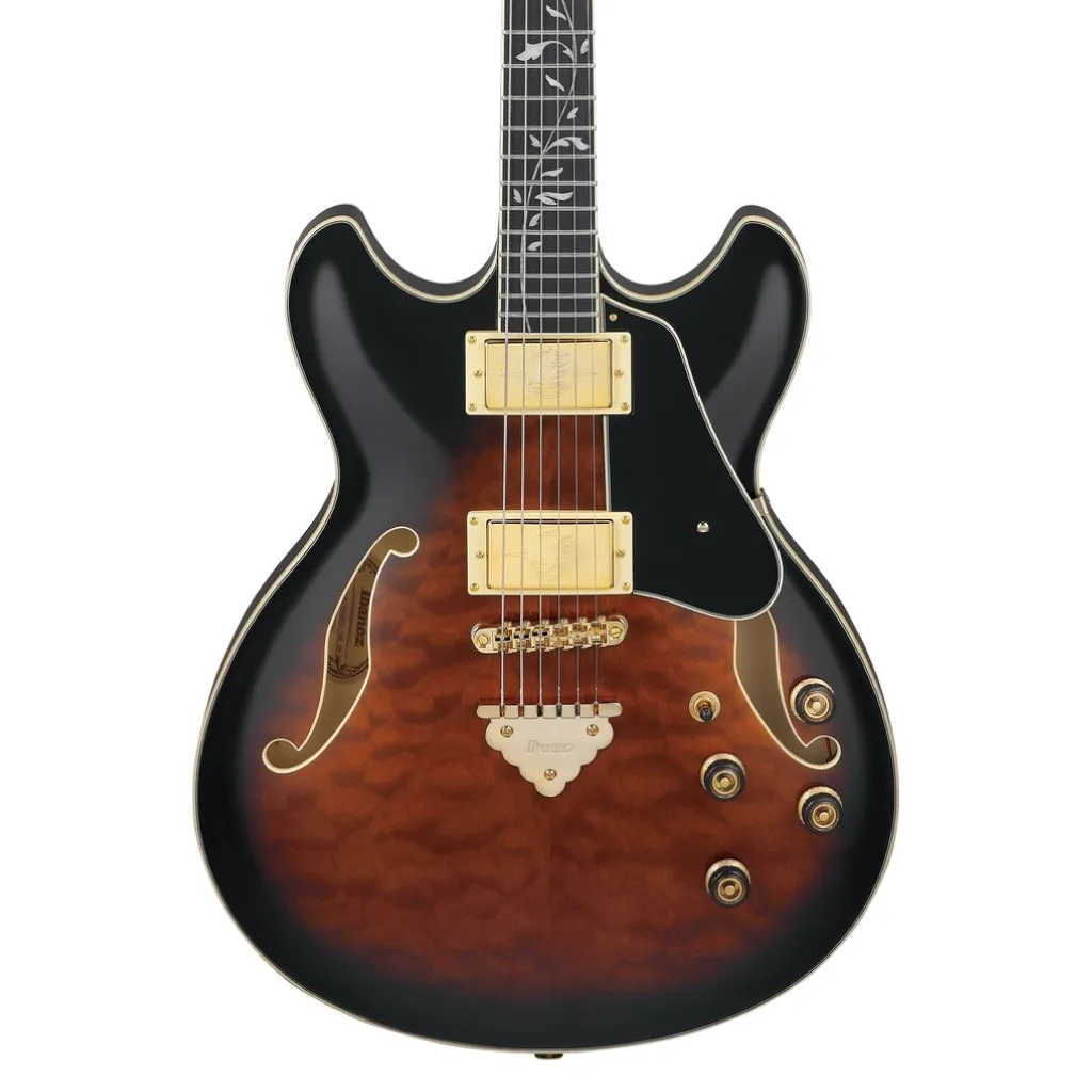 Ibanez AS93QMSP Quilted Maple Top Electric Guitar - Dark Brown Sunburst