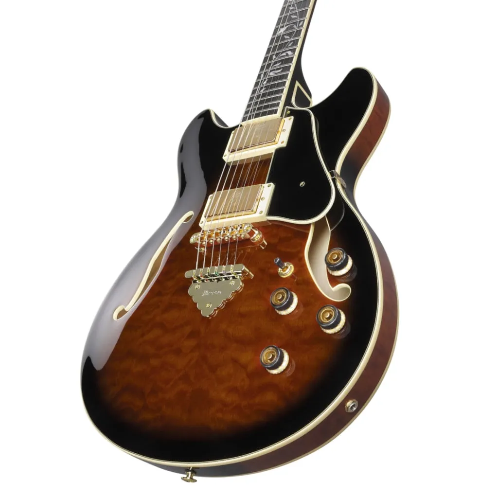 Ibanez AS93QMSP Quilted Maple Top Electric Guitar - Dark Brown Sunburst
