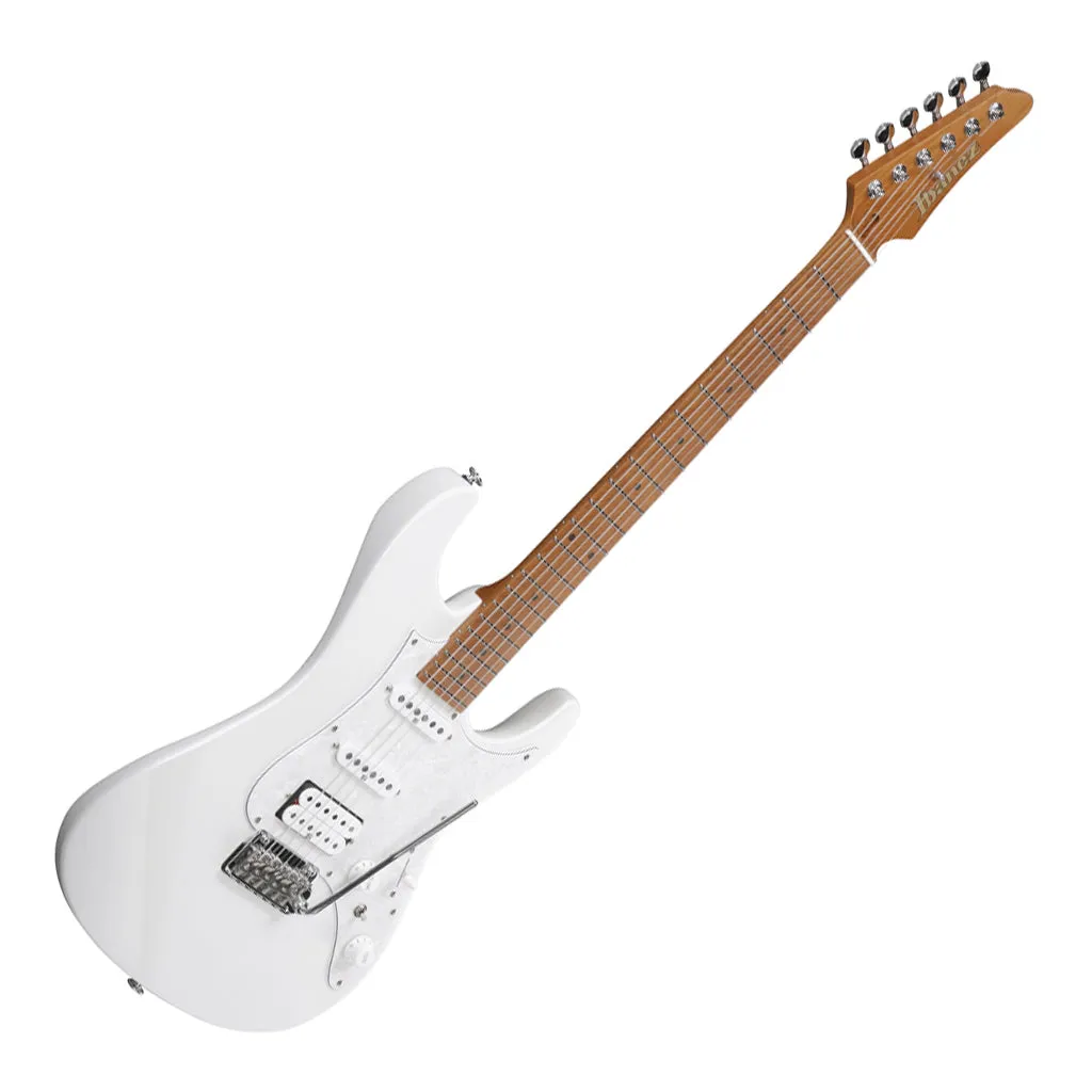 Ibanez AZ2204 Electric Guitar with Roasted Maple Fretboard and Case - Pearl White