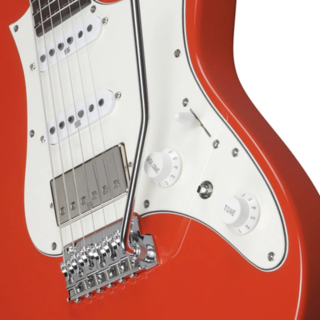 Ibanez AZ2204NW Electric Guitar with Rosewood Fretboard and Case - Vermillion Red