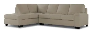 Icon Leather 2-Piece Sectional with Left Facing Chaise - Cloud Grey