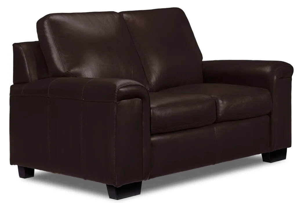 Icon Leather Sofa and Loveseat Set - Mocha