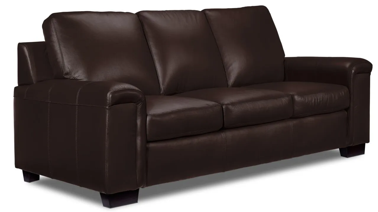 Icon Leather Sofa and Loveseat Set - Mocha