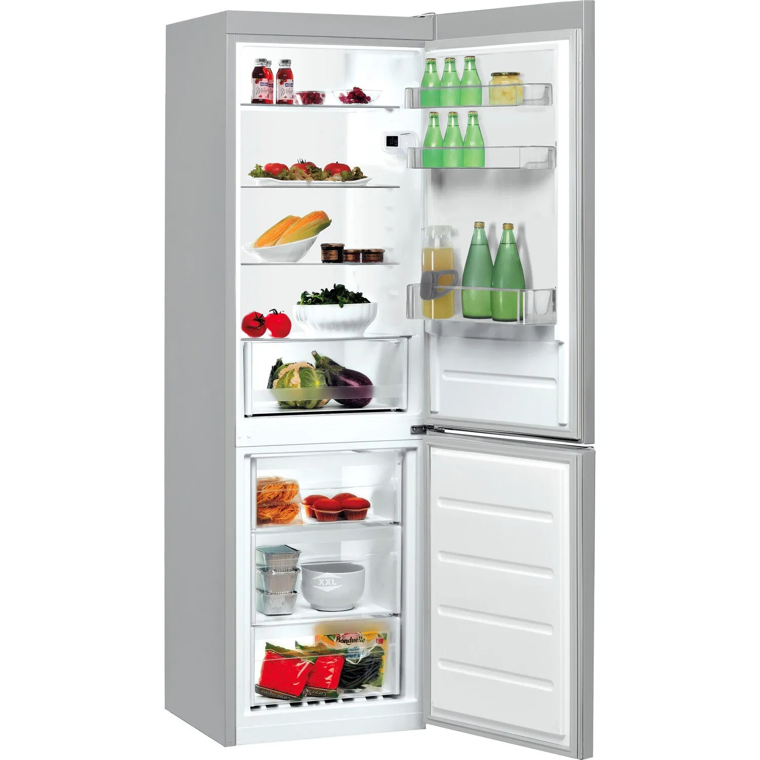 Indesit LI8 S2E S UK Freestanding 339L Fridge Freezer - Silver, E Rated