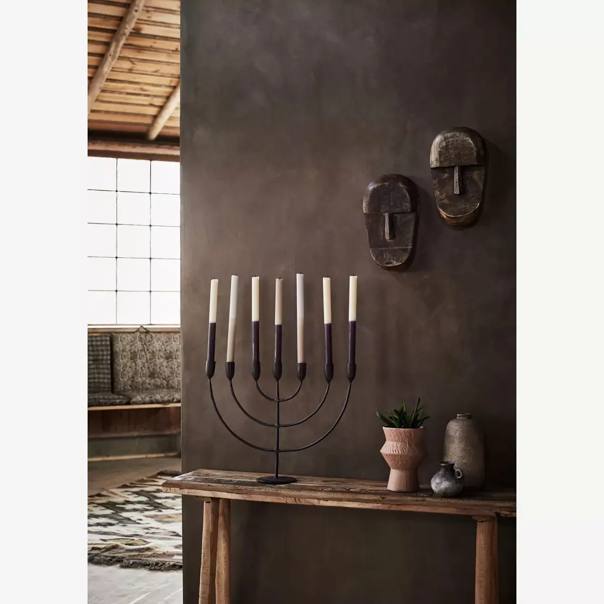 Iron Candle Holder - Black