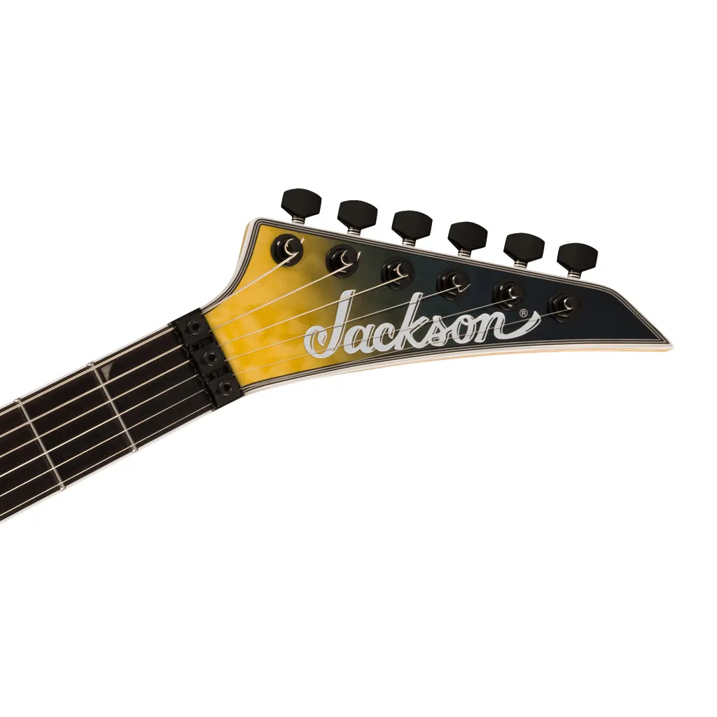 Jackson Pro Plus Series Soloist SLA3Q, Ebony Fingerboard, Amber Blue Burst
