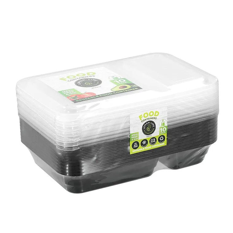 L&L 2 Section Food Container 850ml, 10pk