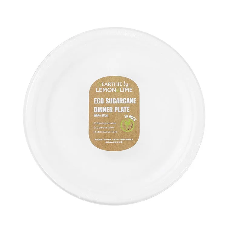 L&L Eco Dinner Plate White, 10pk