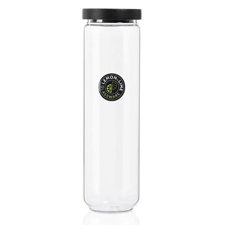 L&L Glass Canister w/ Black Wooden Lid 1.65L