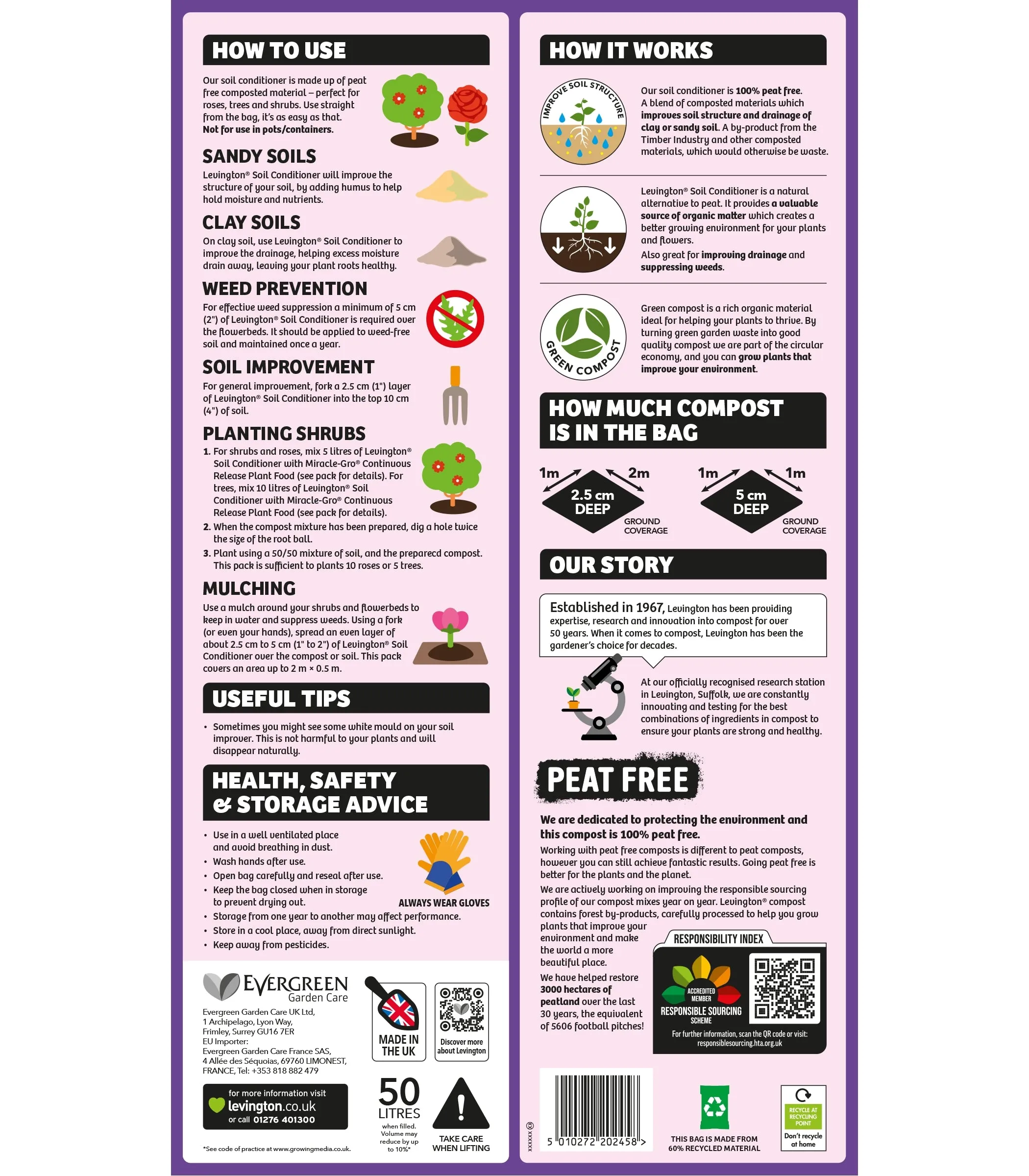 Levington Peat Free Soil Conditioner 50L