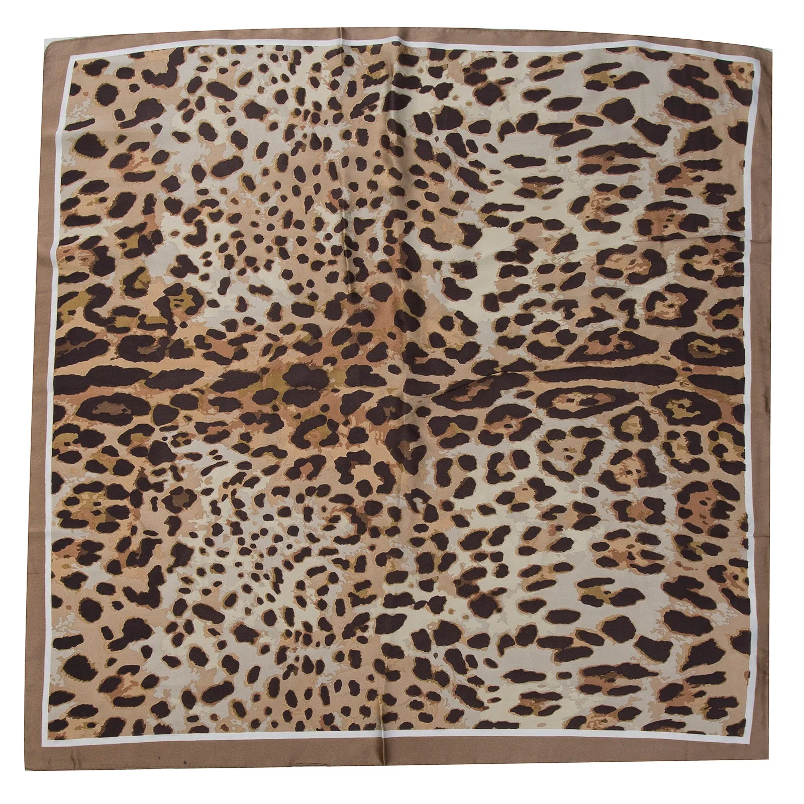 Lightweight Leopard Print Neckerchief | Beige