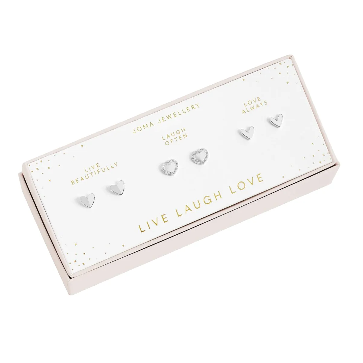 'Live Laugh Love' Celebration Earring Set | Silver Plated | 3 Piece