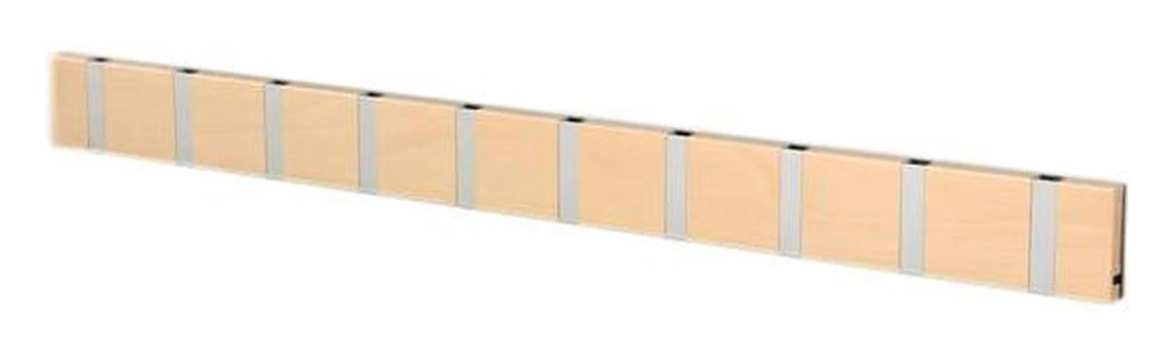 Loca Knax Horizontal Coat Rack 10 Hooks, Beech/Grey