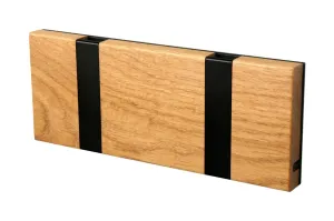 Loca Knax Horizontal Coat Rack 2 Hooks, Oak Lacquered/Black
