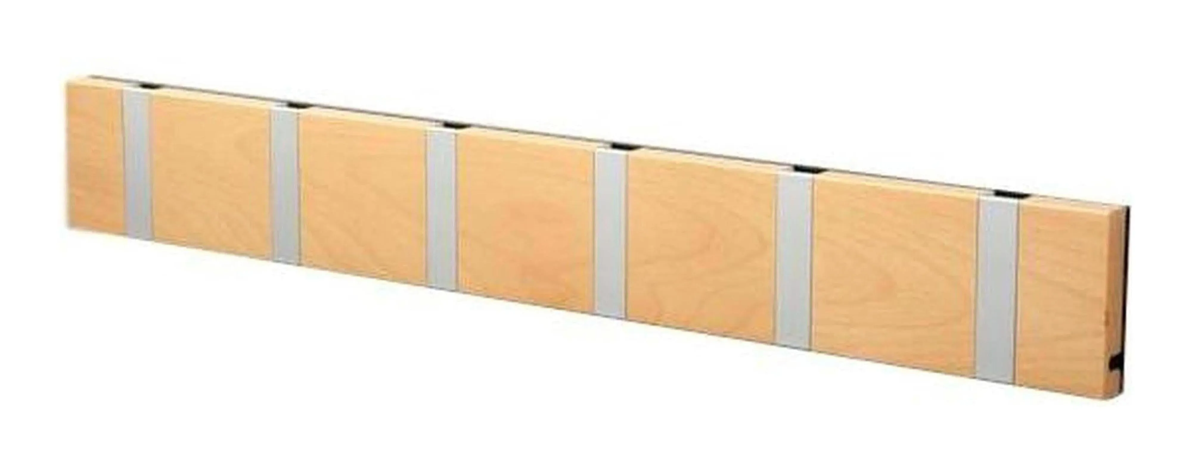 Loca Knax Horizontal Coat Rack 6 Hooks, Beech/Grey