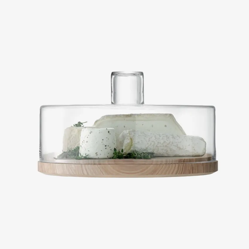 Lsa | Lotta Cheese & Pastry Dome With Ash Base - Clear