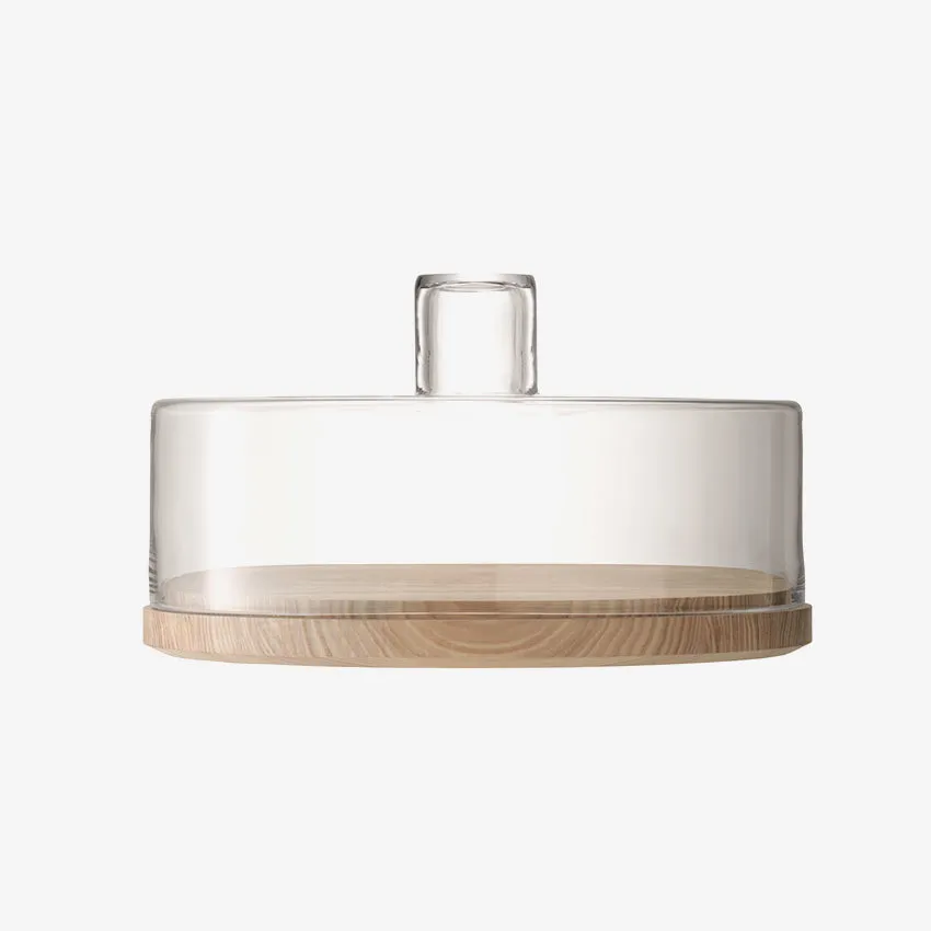 Lsa | Lotta Cheese & Pastry Dome With Ash Base - Clear