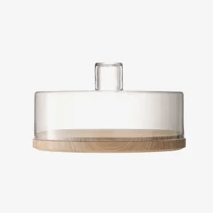 Lsa | Lotta Cheese & Pastry Dome With Ash Base - Clear