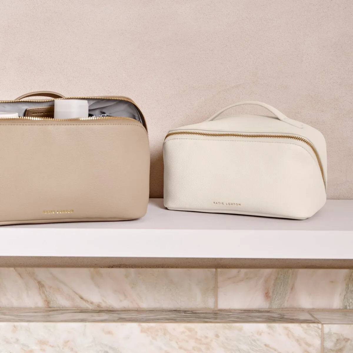 Makeup & Wash Bag | Off White | Medium