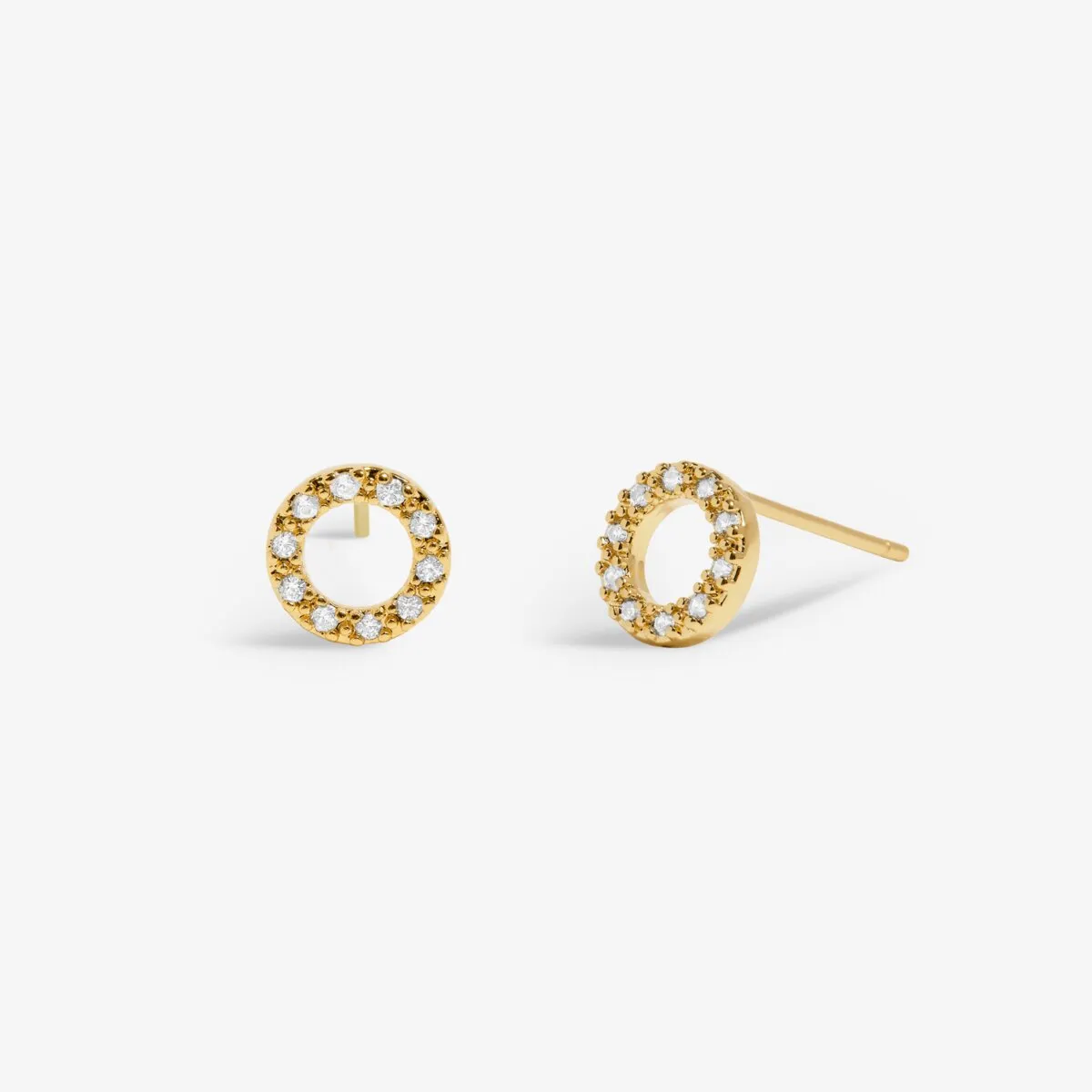 Mini Charms Pav Circle Earrings | Gold Plated
