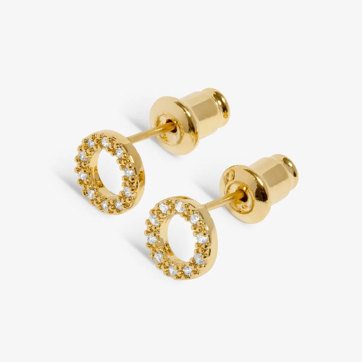 Mini Charms Pav Circle Earrings | Gold Plated