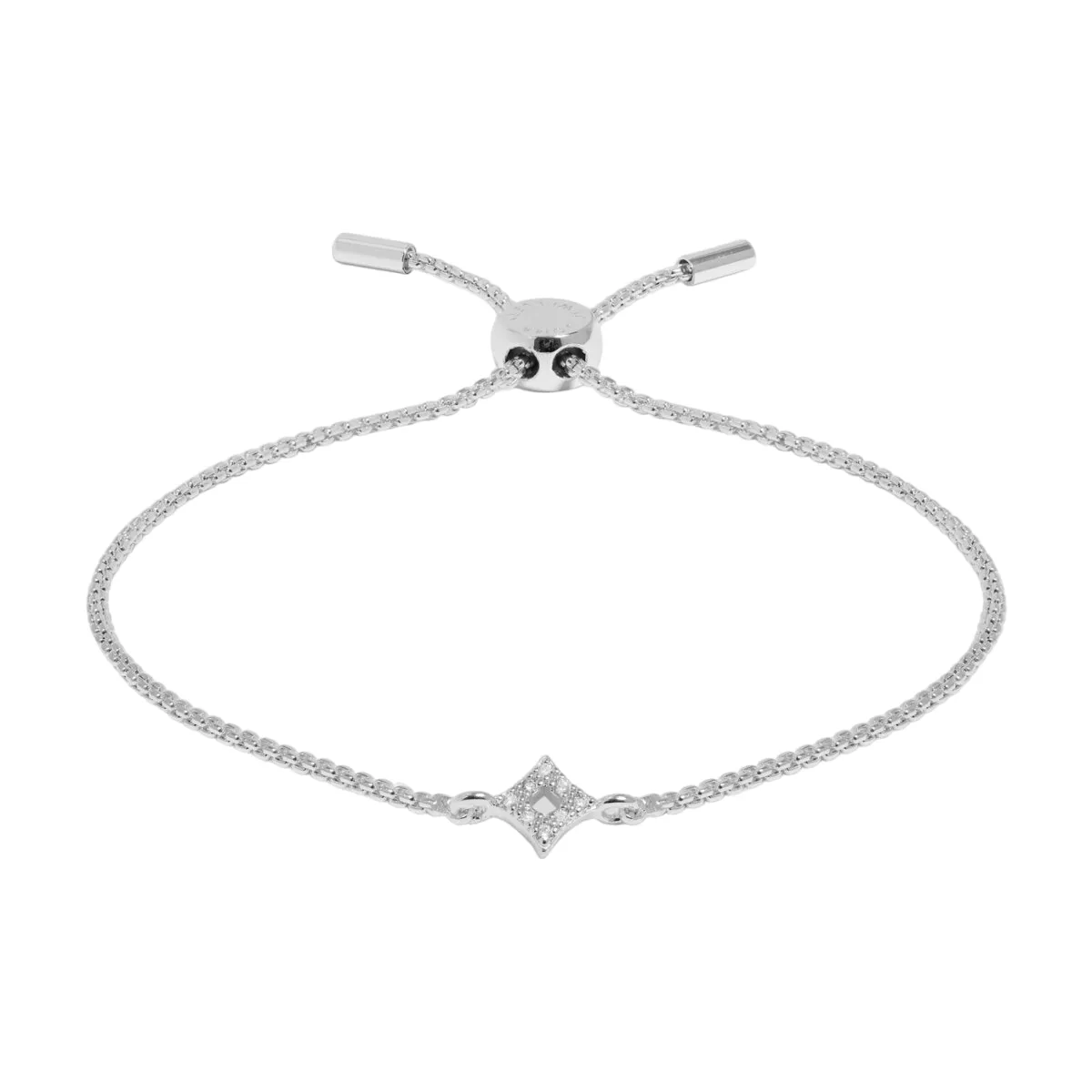 Mini Charms Pav Diamond Bracelet | Silver Plated