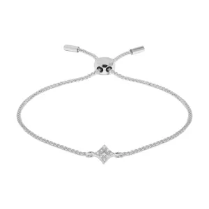 Mini Charms Pav Diamond Bracelet | Silver Plated