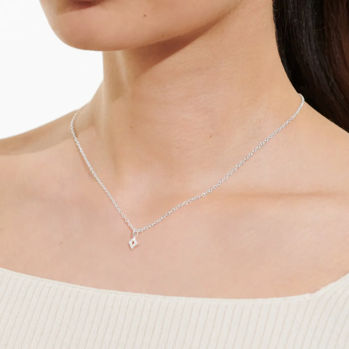 Mini Charms Pav Diamond Necklace | Silver Plated