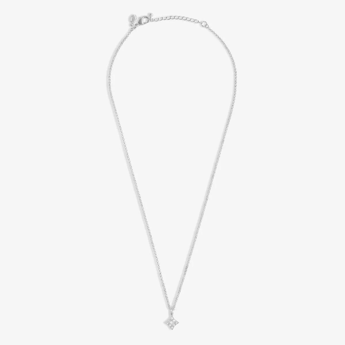 Mini Charms Pav Diamond Necklace | Silver Plated