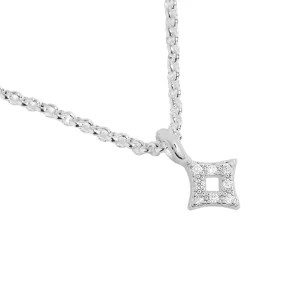Mini Charms Pav Diamond Necklace | Silver Plated