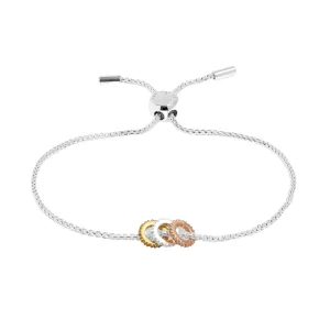 Mini Charms Three Tone Pav Bracelet | Silver, Gold & Rose Gold Plated
