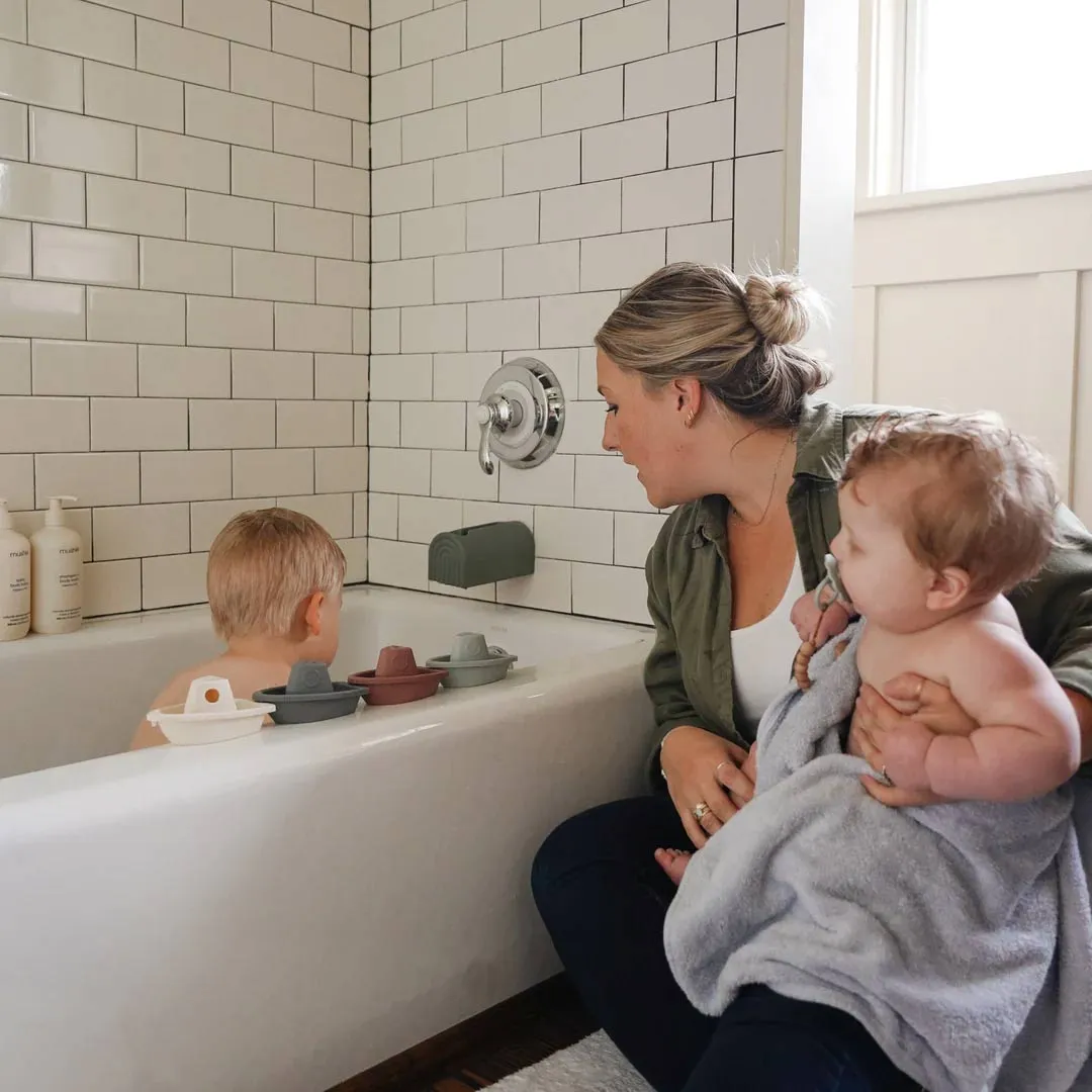 Mushie Hooded Towel - Pearl