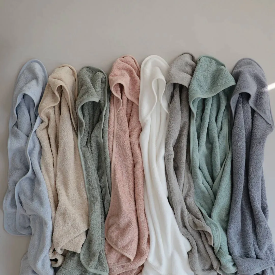 Mushie Hooded Towel - Pearl