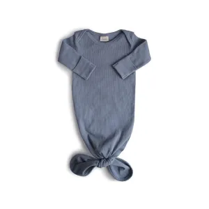 Mushie Ribbed Knotted Baby Gown - Tradewinds