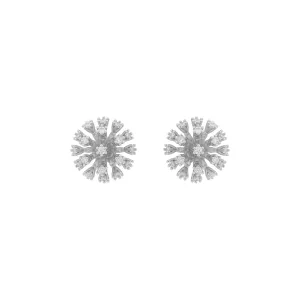 Oz Big Stone Earrings | Silver Plated with Cubic Zirconia