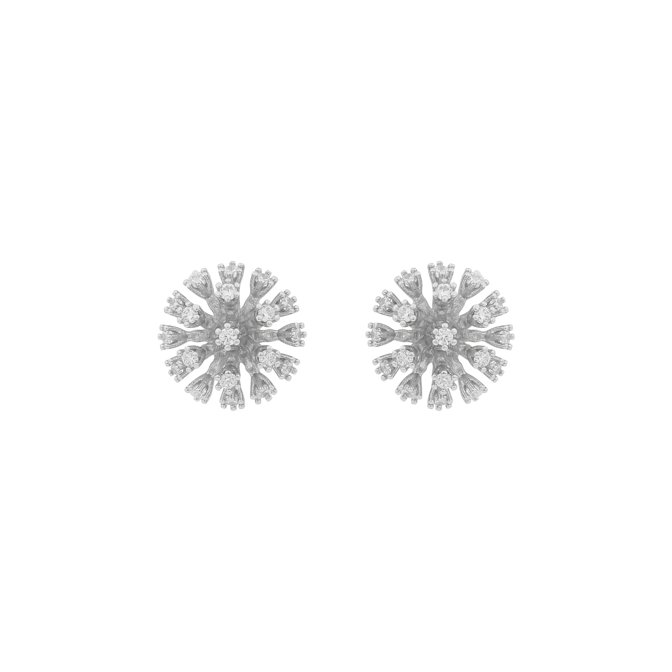 Oz Big Stone Earrings | Silver Plated with Cubic Zirconia