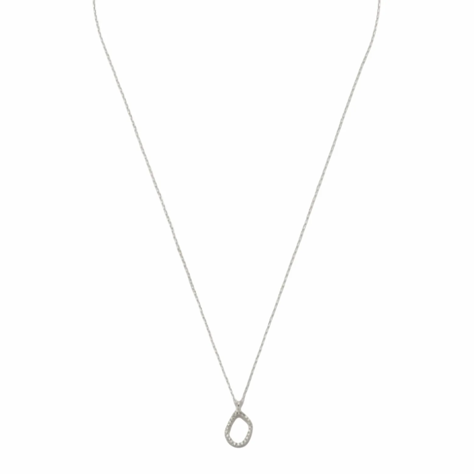 Pave Organic Shape Necklace | Treasure Me | Silver