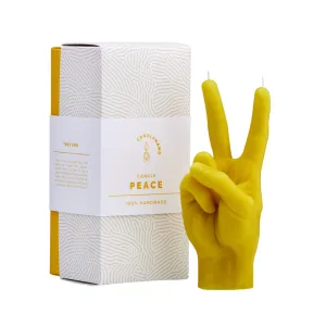 Peace Hand Gesture Candle | Yellow